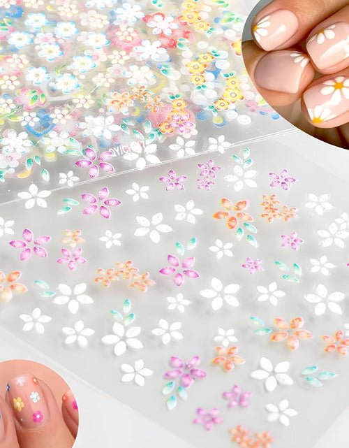 Load image into Gallery viewer, 30 Sheets Flower Nail Art Stickers Decals Colorful 3D Self Adhesive Cute Daisy Floral
