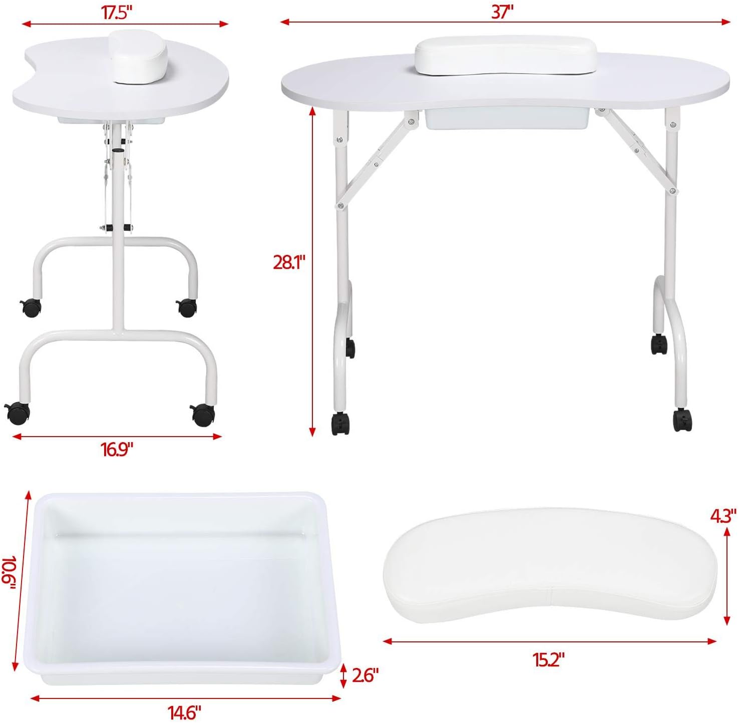 Manicure Nail Table Station - Foldable