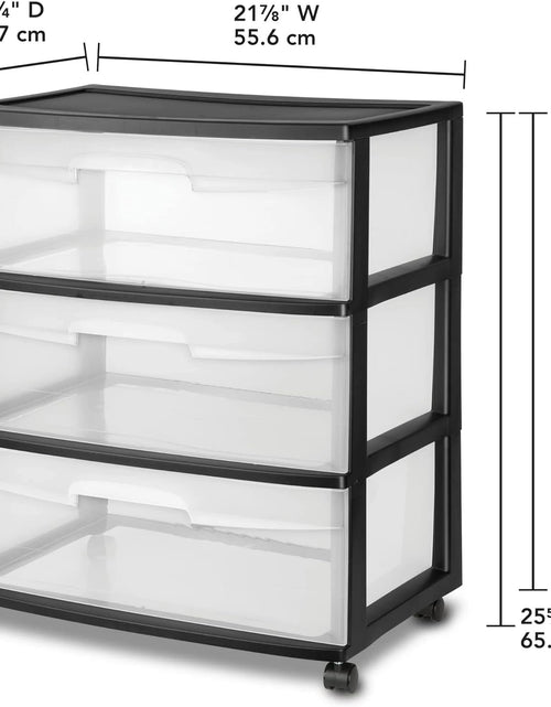 Load image into Gallery viewer, Wide 3 Drawer Cart Black
