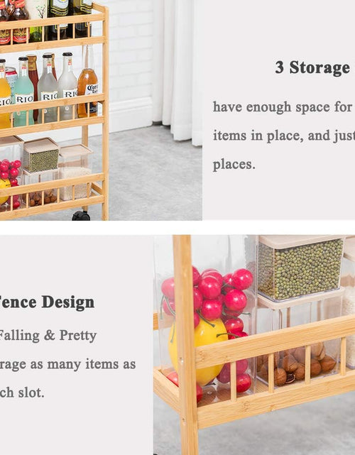 Load image into Gallery viewer, 3-Tier Kitchen Removable Storage Cart, Slim Slide Out Rolling Pantry Shelf
