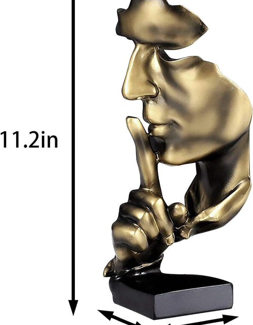 Load image into Gallery viewer, Thinker Statue, Silence is Gold Abstract Art Figurine, Modern Home Resin Sculptures Decorative
