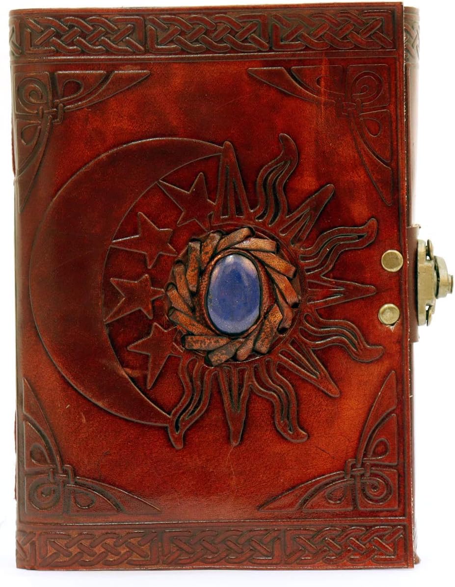 Sun & Moon Leather Bound Writing Journal | 5"x7" inches