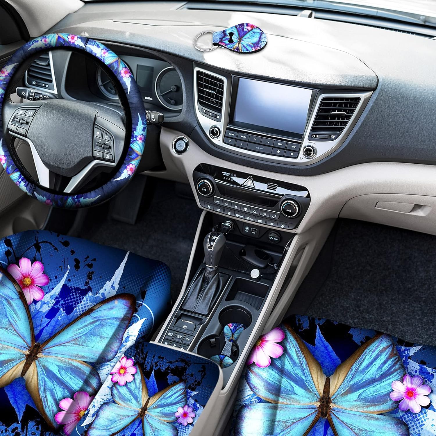 10Pcs Car Seat Cover For Women Butterfly Car Accessories Women Bright Style.