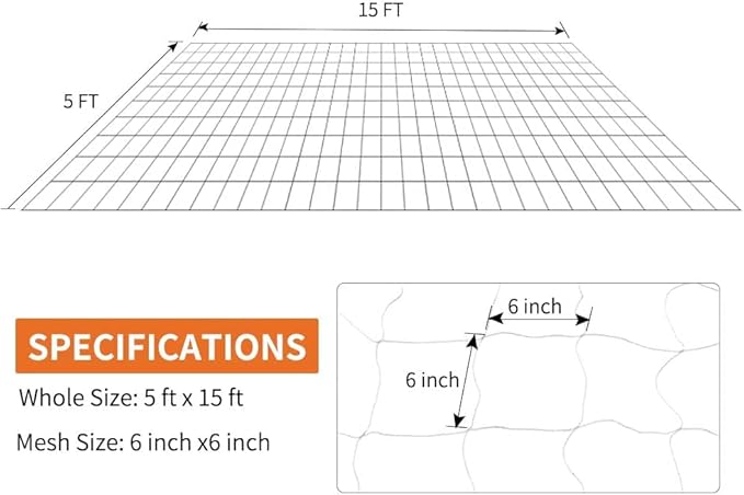 1 PACK of (5ft X 30ft) Garden Trellis Net - Strong & Durable Support