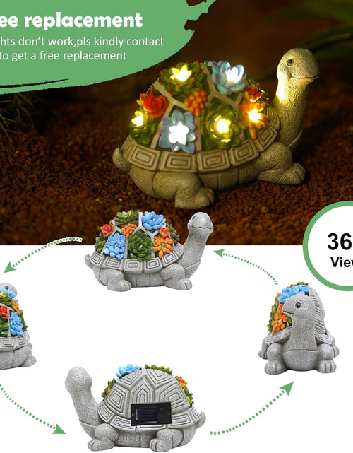 Load image into Gallery viewer, Solar Garden Statue Turtle Figurine 7 LED Lights (Turtle)
