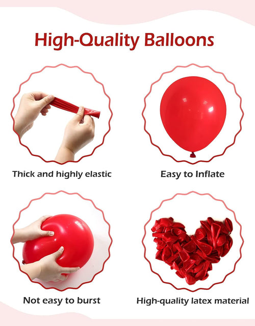 Load image into Gallery viewer, 110pcs Red Balloon Garland Arch Kit, 18 12 10 5 inch Red Latex Balloons Different Sizes Pack
