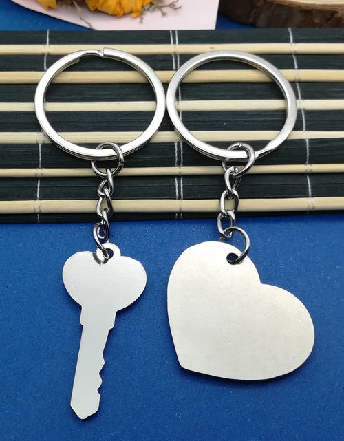 Load image into Gallery viewer, 2pcs Couple Key Chain Ring Set-I LOVE YOU with Red Heart Keychains Set for Boyfriend Girlfriend and Best Friends
