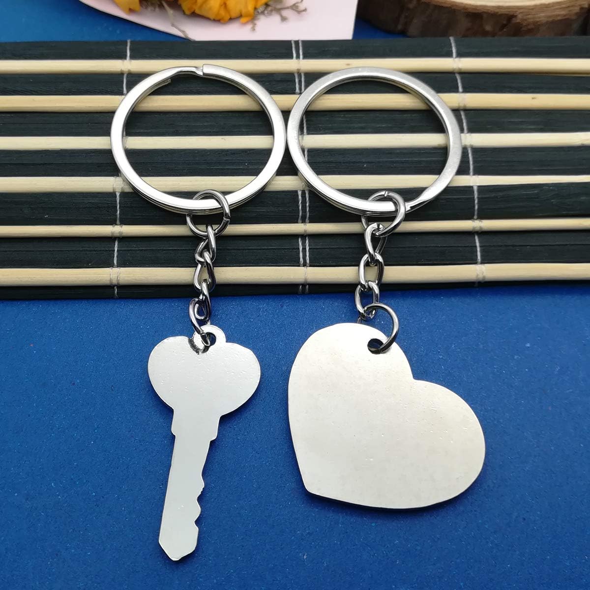 2pcs Couple Key Chain Ring Set-I LOVE YOU with Red Heart Keychains Set for Boyfriend Girlfriend and Best Friends