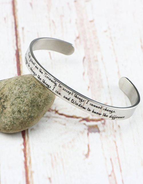 Load image into Gallery viewer, 𝐂𝐡𝐫𝐢𝐬𝐭𝐢𝐚𝐧 𝐁𝐫𝐚𝐜𝐞𝐥𝐞𝐭𝐬 for 𝐖𝐨𝐦𝐞𝐧 Inspirational Religious Gifts for Her Bible Verse Bapstism Jewelry Cuff Bangle
