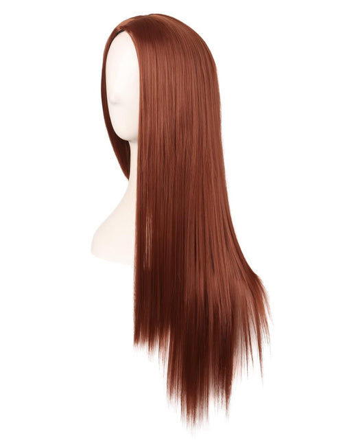 Load image into Gallery viewer, 28 Inch/70 cm Women Special Long Straight Part Bangs Synthetic Wig (Ginger Orange)
