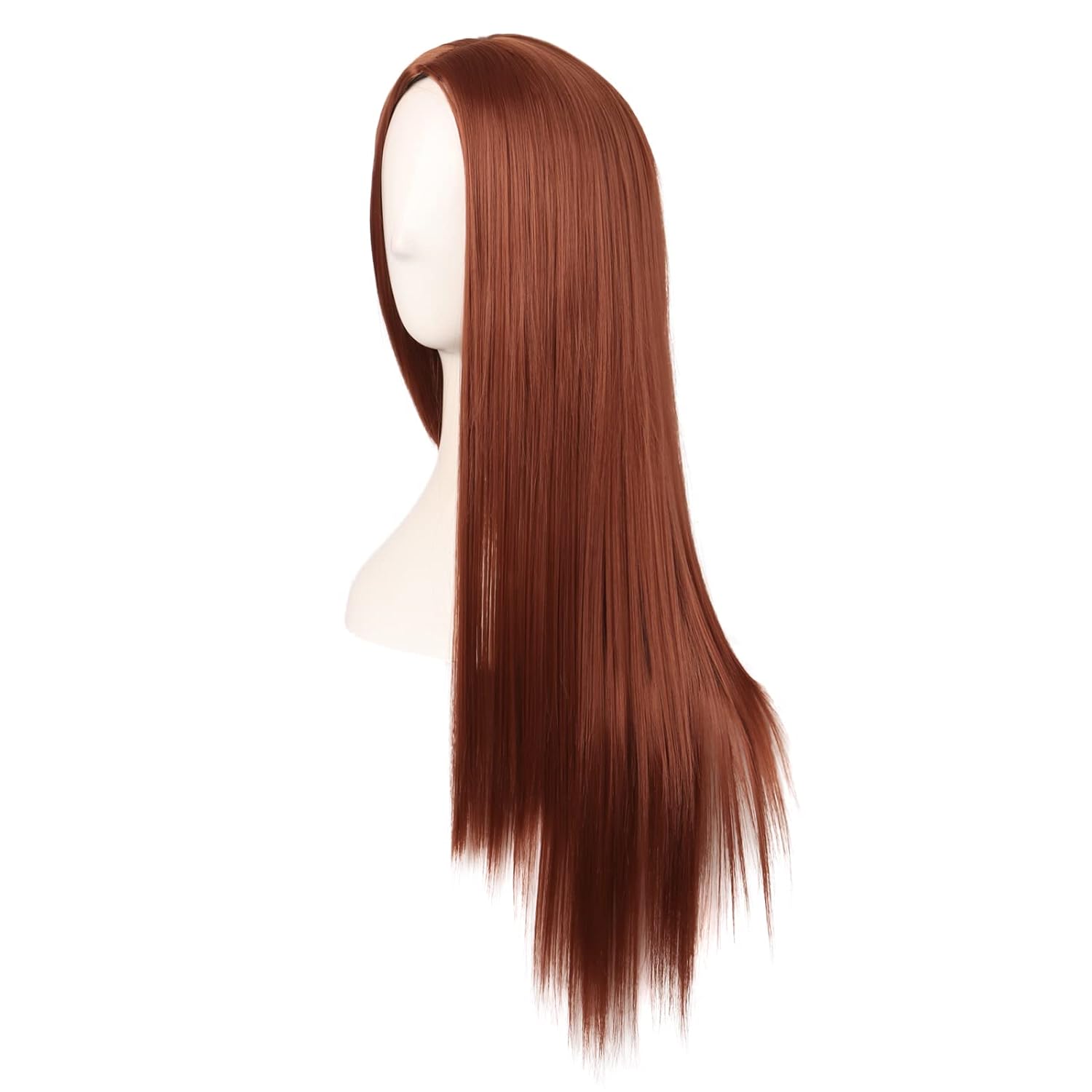 28 Inch/70 cm Women Special Long Straight Part Bangs Synthetic Wig (Ginger Orange)