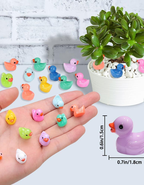 Load image into Gallery viewer, 200pcs Tiny Ducks 10 Colors Little Duck Figures Mini Resin Ducks Plastic Small Miniature
