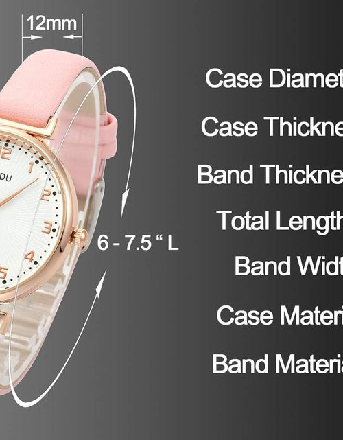 Load image into Gallery viewer, Womens Ladies Classic Simple Leather Analog Quartz Wrist Watch Rose Gold Case Arabic Numerals, White
