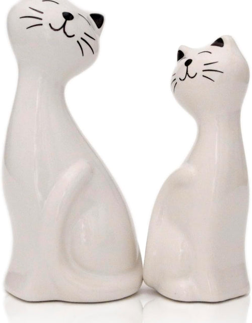 Load image into Gallery viewer, 2pcs White Cat Statues and Figurines for Home Decor - White Cat Statue for Cat Lovers
