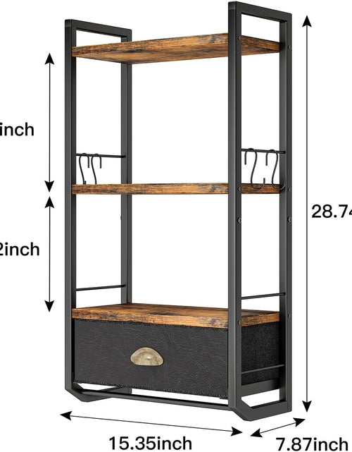 Load image into Gallery viewer, 3 Tier Bathroom Towel Rack Shelf with Storage Drawer Double Towel Bars and Hooks
