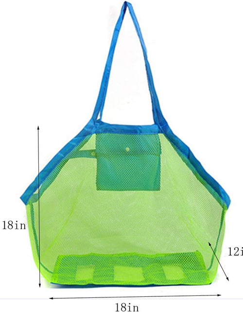 Load image into Gallery viewer, 2 Pack Extra Large Mesh Beach Bag Childrens&#39; Toy Storage Swimming Equipment Storage Bag, Blue
