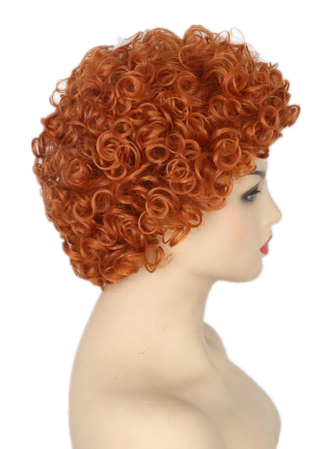 Reddish Brown Short Curly Afro Wig Halloween Costume Cosplay Party Wigs