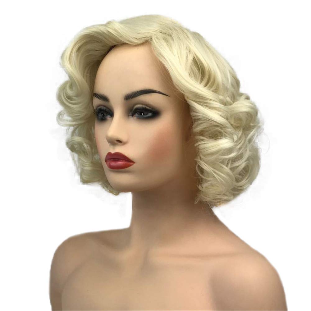 Women Short Curly Wig Synthetic Hair Cosplay Costume