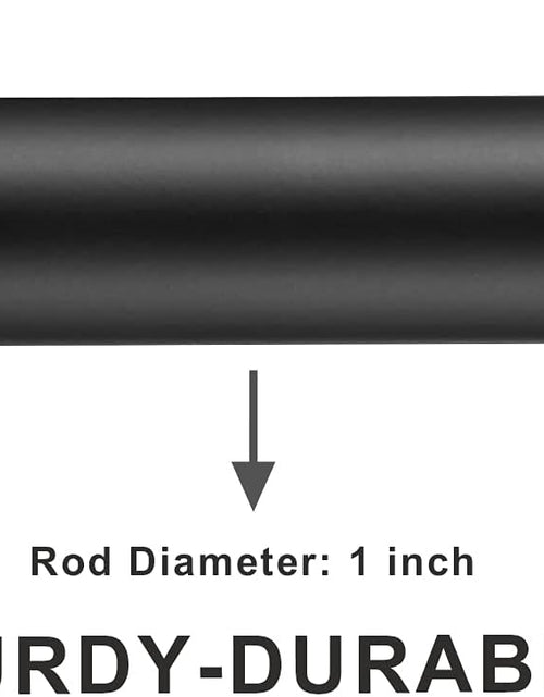 Load image into Gallery viewer, Hanging Curtain Rod 36-56 inch Matte Black,1 inch diameter Metal Single Window Curtain Rods Set
