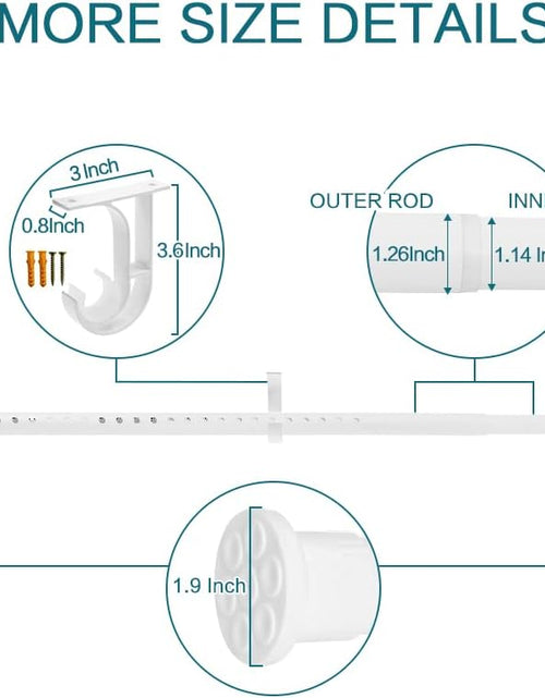 Load image into Gallery viewer, Room Divider Tension Curtain Rod, No Drilling,Very Secure-122-150 Inch,White
