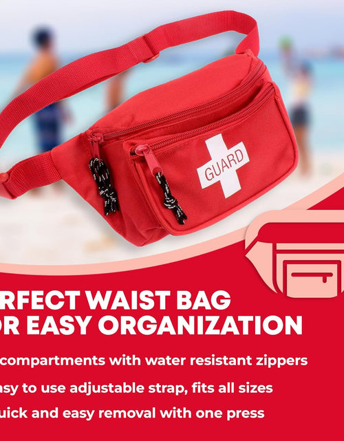 Load image into Gallery viewer, Fanny Pack/Hip Pack, Fully Stocked First Aid Kit with Adult &amp; Infant CPR Combo Masks (72 Piece Set)
