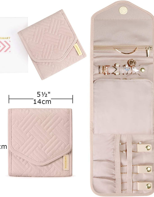 Load image into Gallery viewer, Travel Jewelry Organizer Case Foldable Jewelry Roll for Journey, Soft Pink
