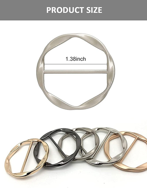 Load image into Gallery viewer, 5 PCS Scarf Clips and Ring T Shirt Clip for Women Fashion Metal Circle Buckle
