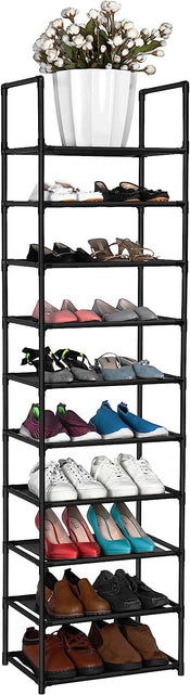 Load image into Gallery viewer, 10 Tiers Shoe Rack 20-25 Pairs Sturdy Shoe Shelf
