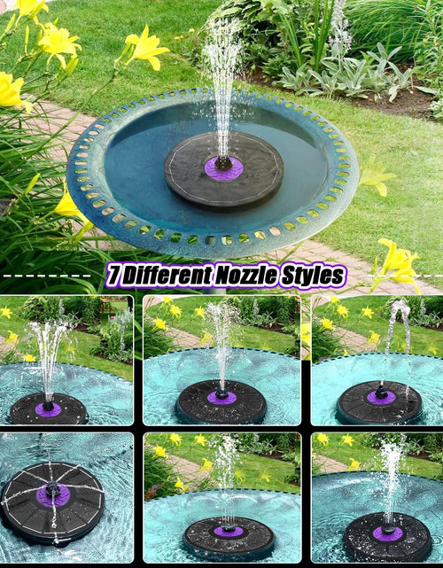 Load image into Gallery viewer, Solar Fountain 3.5W Bird Bath Fountains with Flower 2024 Upgraded Glass Panel, Black
