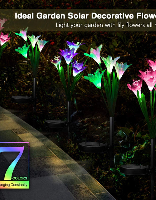 Load image into Gallery viewer, Solar Lights Outdoor Garden Decorative Flowers 6 Pack, Waterproof Solar Garden Lights with 24 Lily Flowers
