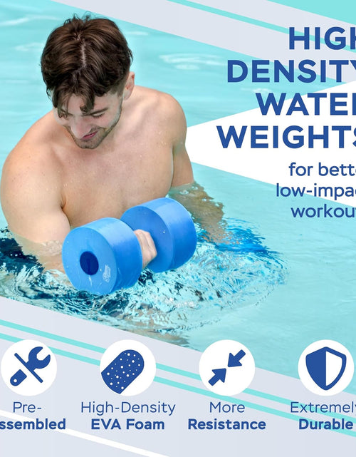 Load image into Gallery viewer, Sports High-Density EVA-Foam Dumbbell Set, Water Weight, Soft Padded, Blue
