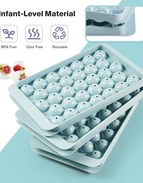 Load image into Gallery viewer, Stackable Round Ice Cube Tray Set with Lid &amp; Bin – Create 99PCS Round Ice Balls, Ice Trays for Freezer
