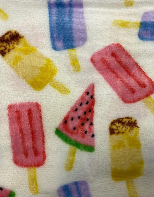 Load image into Gallery viewer, Summertime Fun Extra Soft Throw Blanket (50&quot; X 60&quot;) - Ice Cream, Popsicles &amp; Watermelon, Ivory
