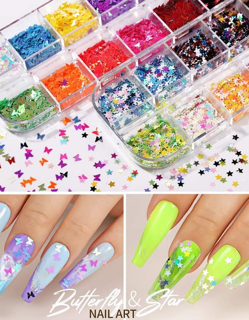 Load image into Gallery viewer, 12 Sheets Nail Art Sticker 3D Self-Adhesive, Nail Art Decoration with 5 Boxes Holographic,Spring/Summer
