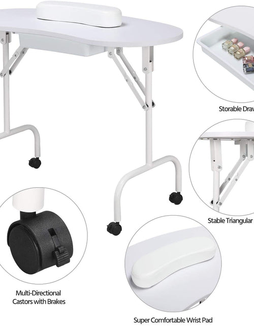 Load image into Gallery viewer, Manicure Nail Table Station - Foldable
