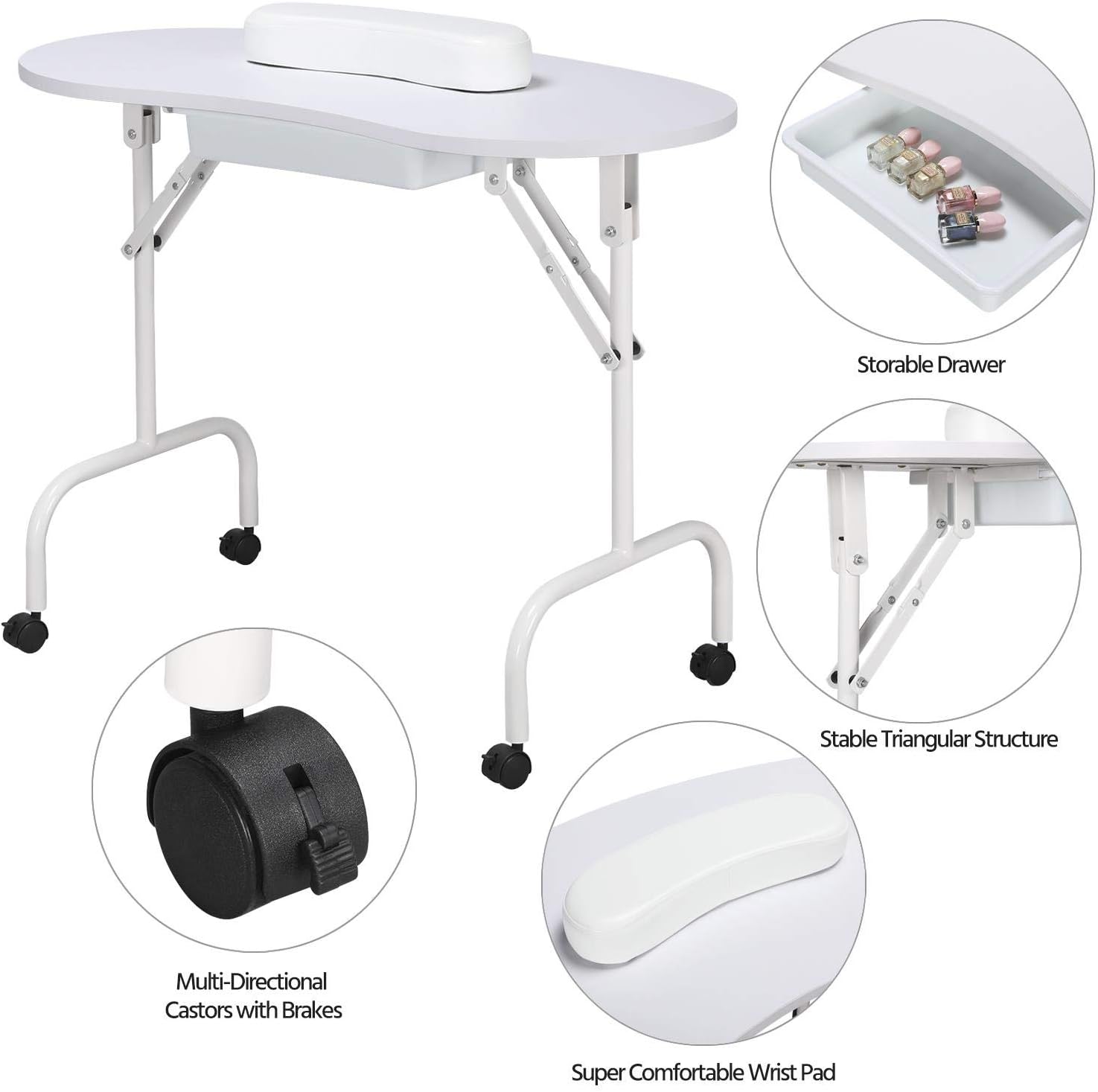 Manicure Nail Table Station - Foldable