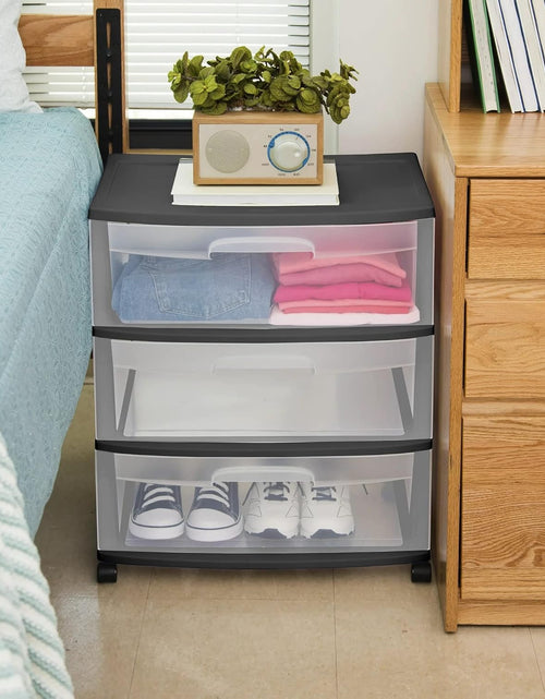 Load image into Gallery viewer, Wide 3 Drawer Cart Black
