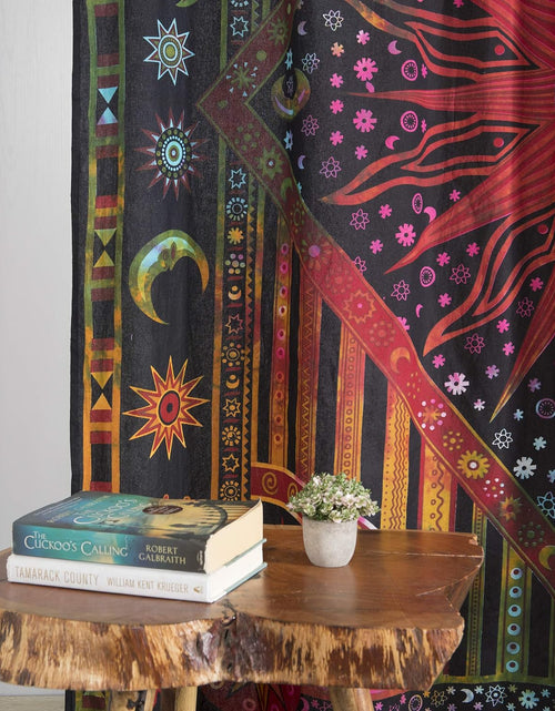 Load image into Gallery viewer, Window Curtains Burning Sun Hippie Mandala Gypsy Tie Dye Bohemian 25&quot; x 74&quot; Set of 2Window Curtains Burning Sun Hippie Mandala Gypsy Tie Dye Bohemian 25&quot; x 74&quot; Set of 2
