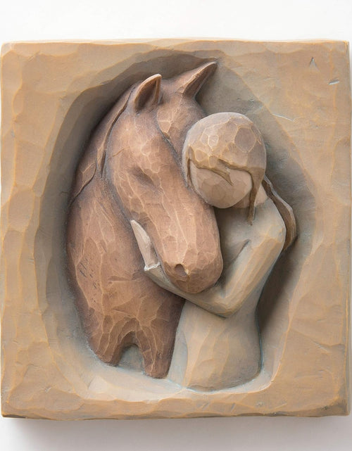 Load image into Gallery viewer, Willow Tree Quiet Strength Plaque, Sculpted Hand-Painted bas Relief
