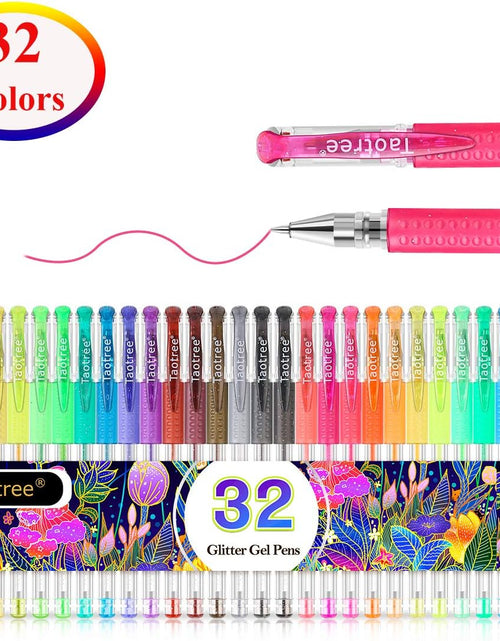 Load image into Gallery viewer, 32-Color Neon Glitter Pens Fine Tip Art Markers Set 40% More Ink
