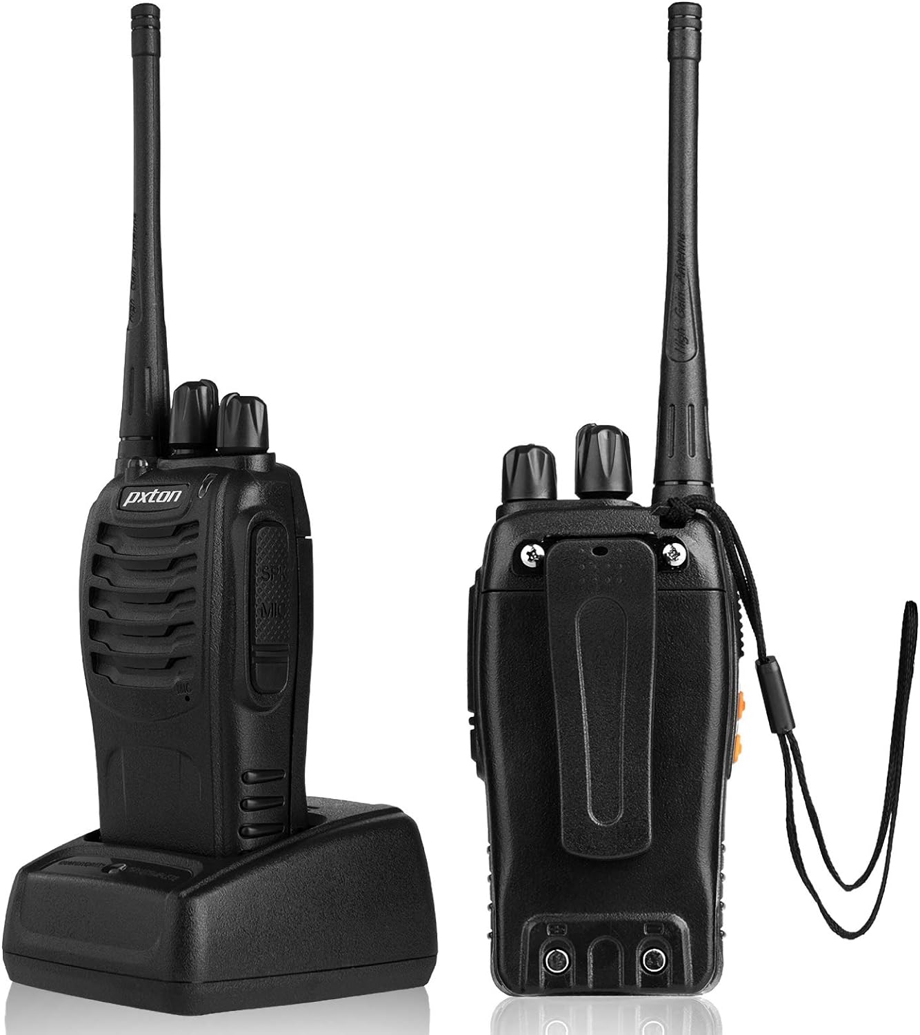 4 Pack Two Way Radio, Portable Walkie Talkie w/ Earpiece and Flashlight