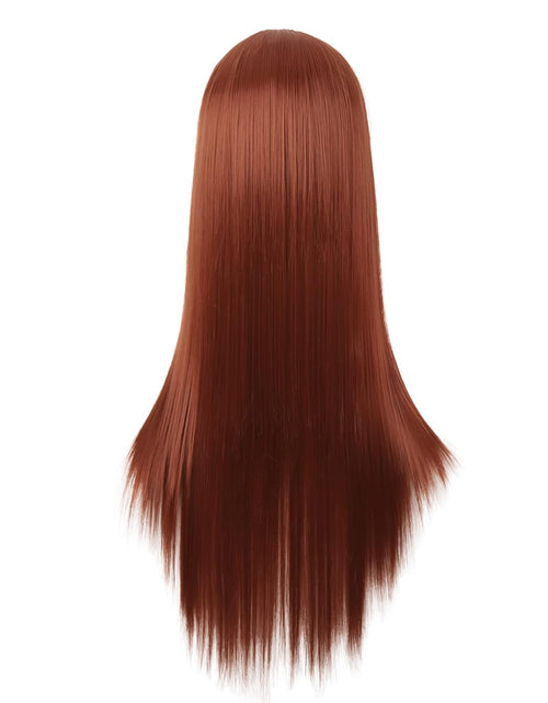 Load image into Gallery viewer, 28 Inch/70 cm Women Special Long Straight Part Bangs Synthetic Wig (Ginger Orange)
