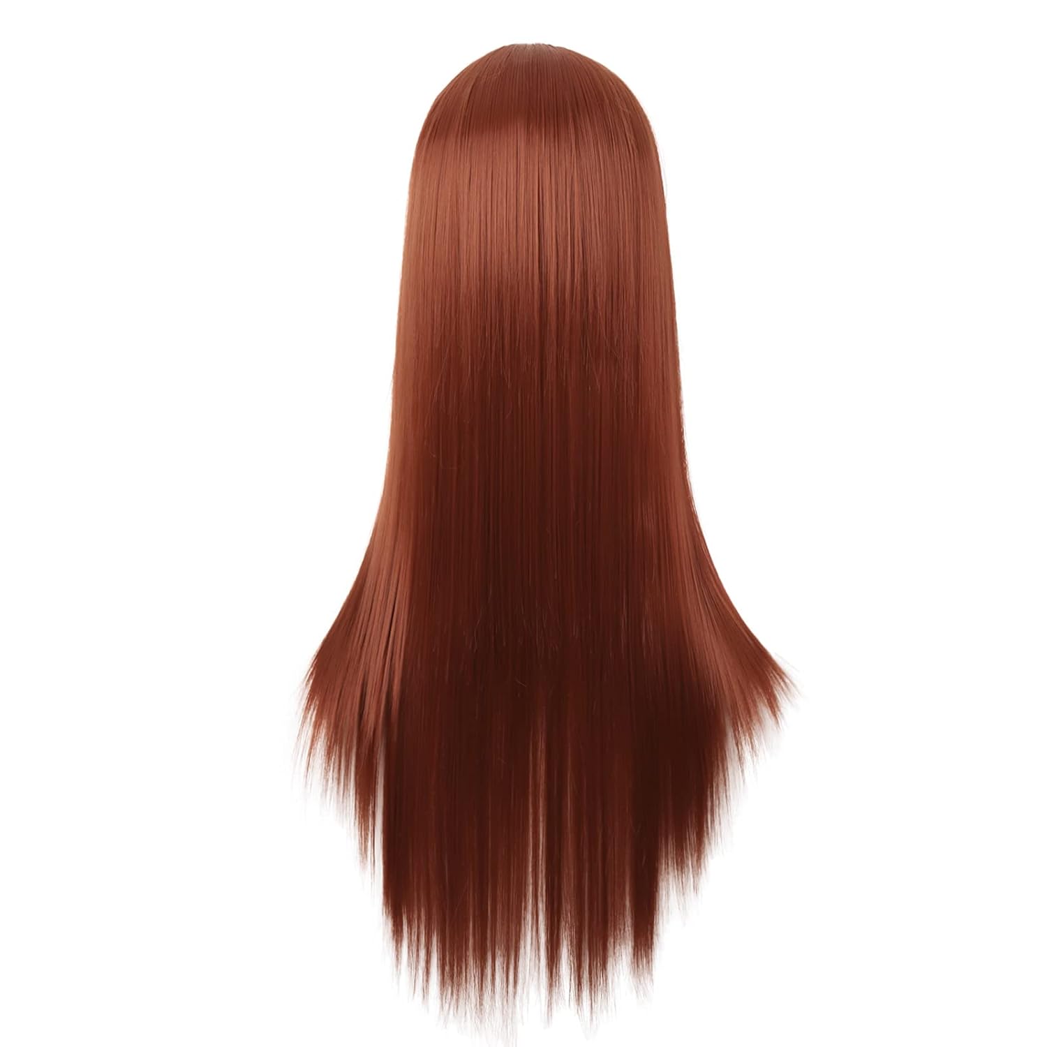 28 Inch/70 cm Women Special Long Straight Part Bangs Synthetic Wig (Ginger Orange)