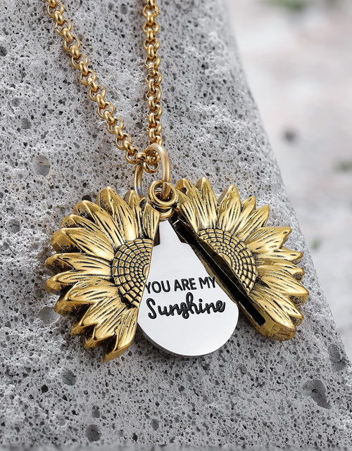 Load image into Gallery viewer, You Are My Sunshine Locket Necklace - Flower, Floral, Spring, Summer Necklace - Great Gift for Mom, Sister, Girlfriend, Wife
