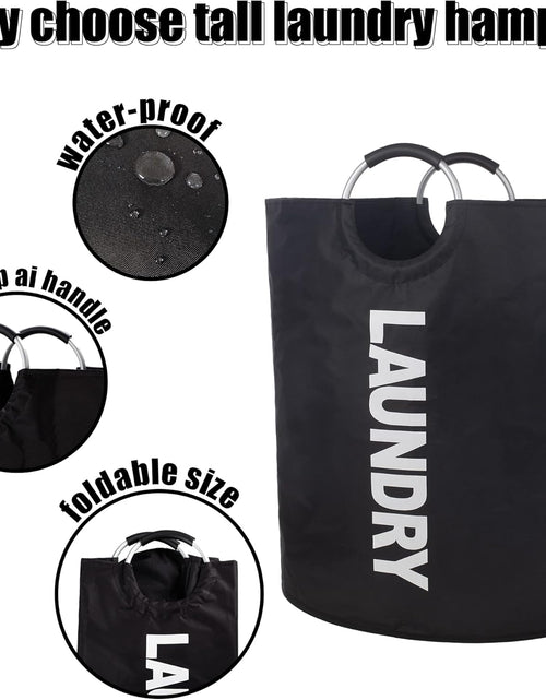 Load image into Gallery viewer, 160L XX-Large Laundry Baskets, Laundry Hamper Stands Up Well, Laundry Bag with Padded Handles, Black
