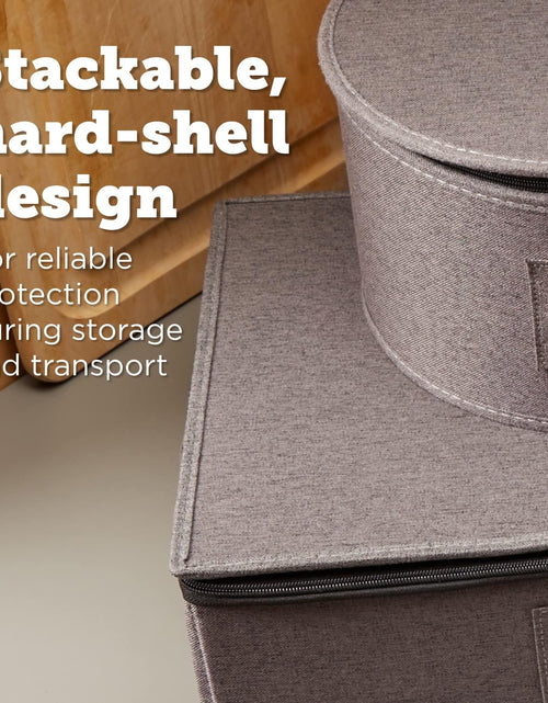 Load image into Gallery viewer, Storage Containers, Containers for Organizing, Hard Shell Case, Felt Plate Dividers, Moving Supplies, Storage Box (Gray)
