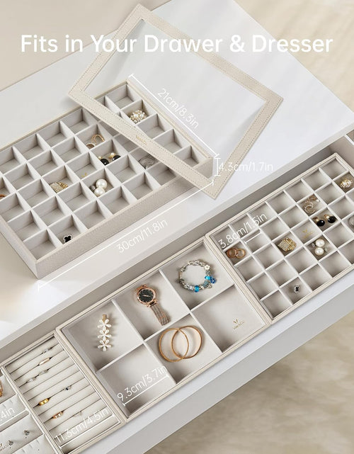 Load image into Gallery viewer, Stackable Jewelry Organizer Trays for Drawers, 35 Grid Grey
