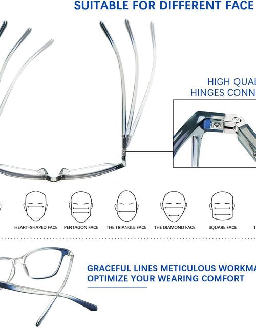 Load image into Gallery viewer, 3 Pack Progressive Multifocus Reading Glasses Blue Light Blocking Multifocal Readers for Women Men with Spring Hinge (3 Mix C1, 2.00, multiplier_x)
