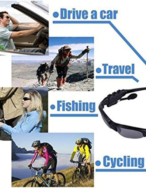 Load image into Gallery viewer, Wireless Bluetooth MP3 Polarized Lenses Music Sunglasses V4.1 Stereo Handfree Headphone for iPhone Samsung Most Smartphone or PC (Black)
