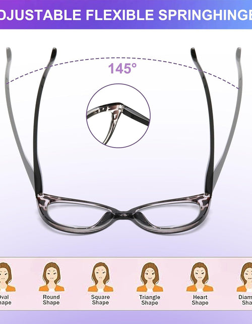 Load image into Gallery viewer, 4PC Cat Eye Reading Glasses for Women,Blue Light Flexible Spring Hinges.Fashion Reading Glasses for Women
